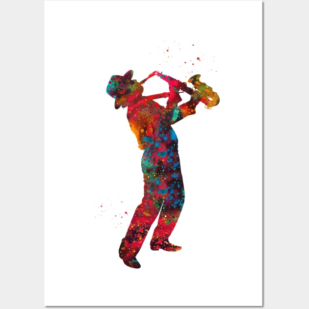 Saxophonist Wall Art by erzebeth